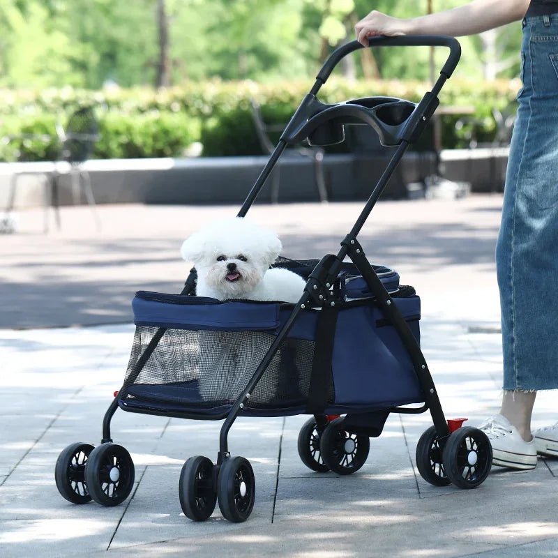 Pet Cart Dog for Outing Small Cart Small and Lightweight Foldable Dog Stroller Pet Carrier - Lily.sg Global Shopping