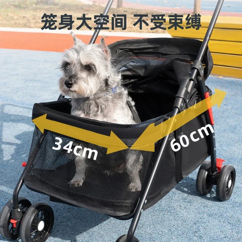 Pet Cart Dog for Outing Small Cart Small and Lightweight Foldable Dog Stroller Pet Carrier - Lily.sg Global Shopping