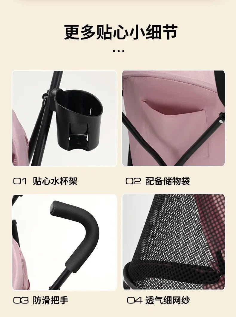 Pet Cat and Dog Stroller Dog Cat Teddy Baby Stroller Lightweight and Foldable for Small Pet Dogs When Going Out - Lily.sg Global Shopping