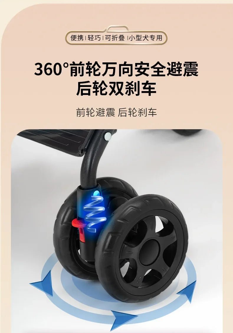 Pet Cat and Dog Stroller Dog Cat Teddy Baby Stroller Lightweight and Foldable for Small Pet Dogs When Going Out - Lily.sg Global Shopping