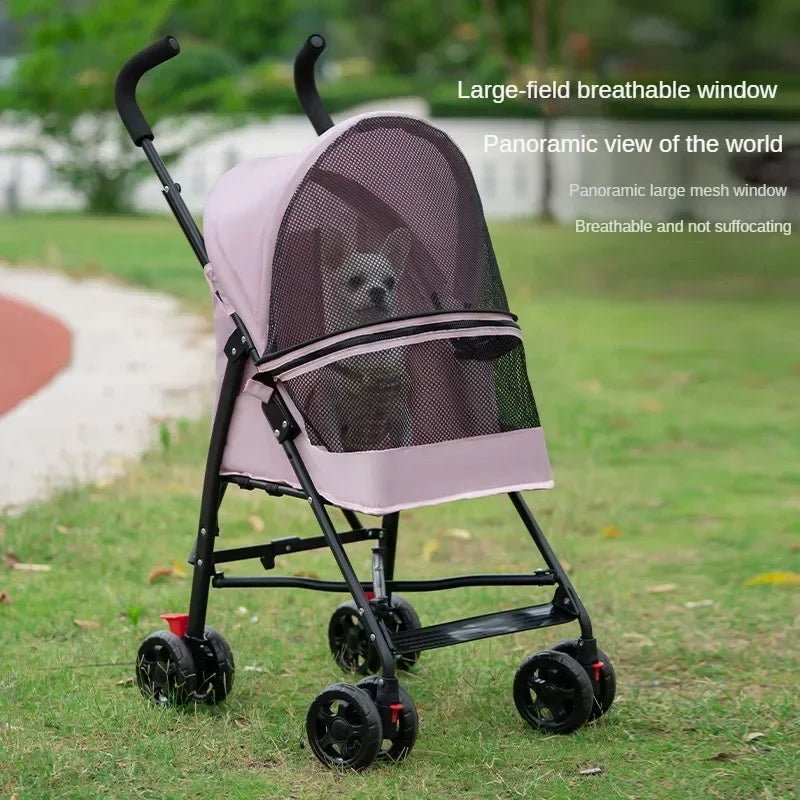 Pet Cat and Dog Stroller Dog Cat Teddy Baby Stroller Lightweight and Foldable for Small Pet Dogs When Going Out - Lily.sg Global Shopping