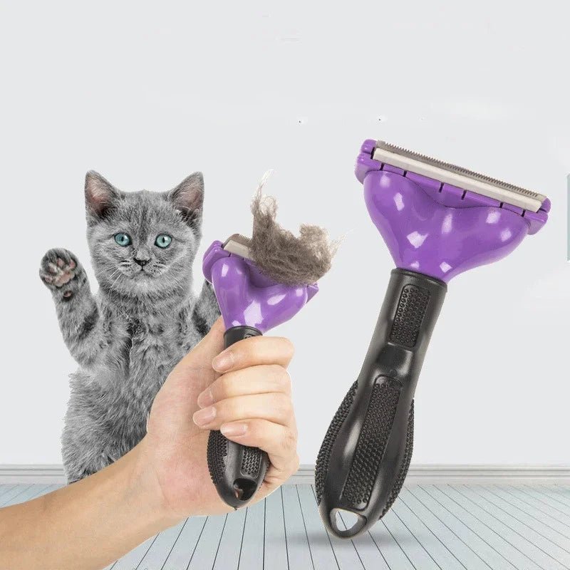 Pet Cat Hair Removal Combs Pet Grooming Brush Dogs Cats Hair Shedding Massage Combs Cat Hair Remover Cleaning Grooming Cat Brush - Lily.sg Global Shopping
