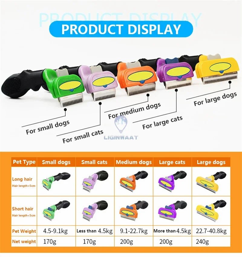 Pet Cat Hair Removal Combs Pet Grooming Brush Dogs Cats Hair Shedding Massage Combs Cat Hair Remover Cleaning Grooming Cat Brush - Lily.sg Global Shopping