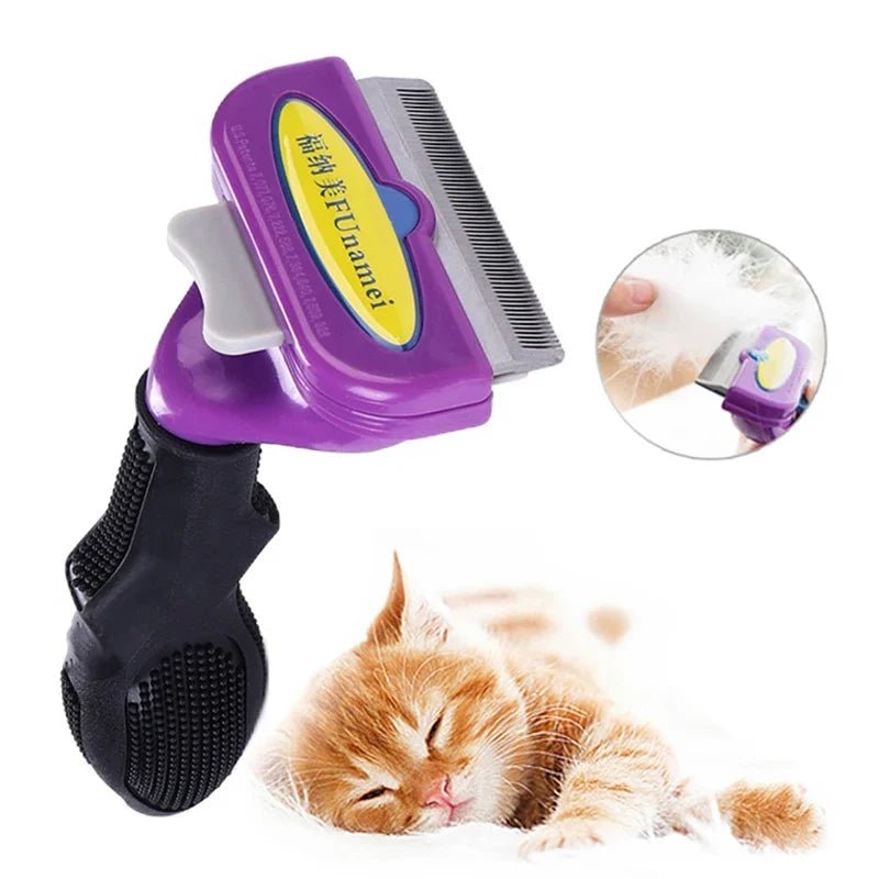 Pet Cat Hair Removal Combs Pet Grooming Brush Dogs Cats Hair Shedding Massage Combs Cat Hair Remover Cleaning Grooming Cat Brush - Lily.sg Global Shopping