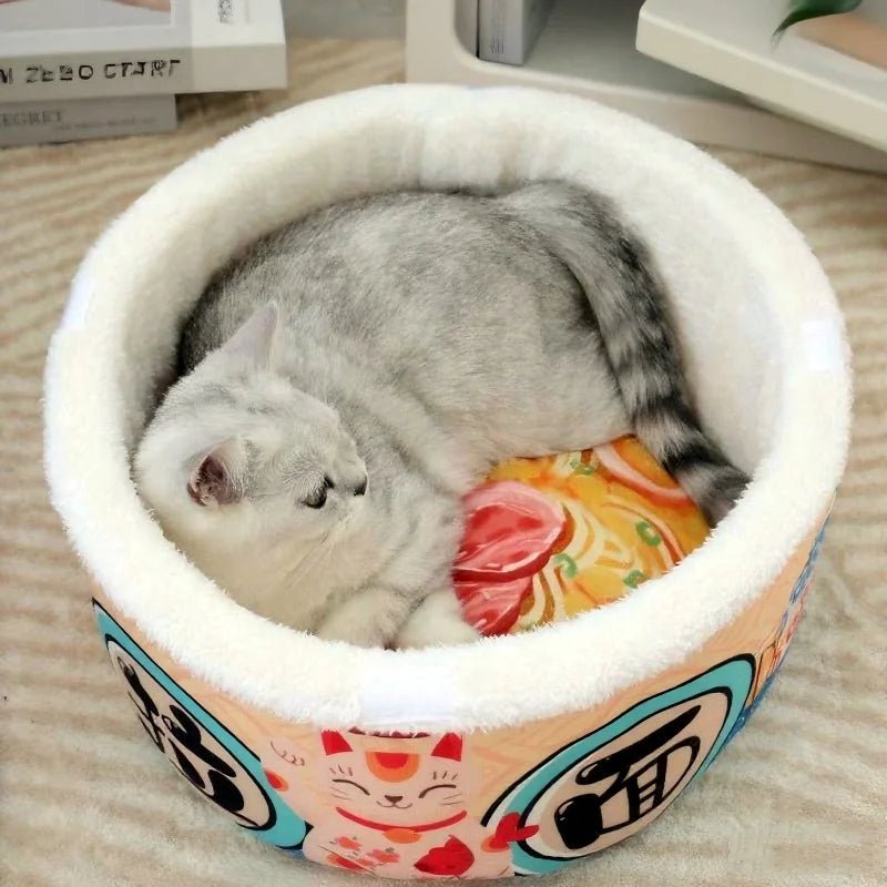 Pet Dog Cat House Kennel Super Large Instant Noodle Warm Dog Cat Nest Beds Cushion Cup Cozy Nest - Lily.sg Global Shopping