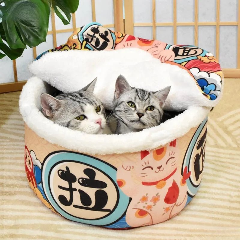 Pet Dog Cat House Kennel Super Large Instant Noodle Warm Dog Cat Nest Beds Cushion Cup Cozy Nest - Lily.sg Global Shopping
