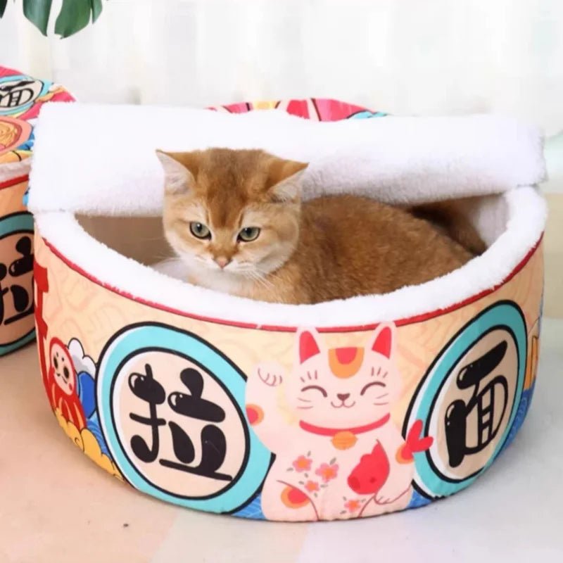 Pet Dog Cat House Kennel Super Large Instant Noodle Warm Dog Cat Nest Beds Cushion Cup Cozy Nest - Lily.sg Global Shopping