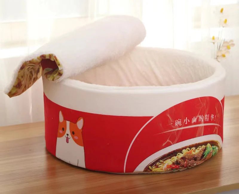 Pet Dog Cat House Kennel Super Large Instant Noodle Warm Dog Cat Nest Beds Cushion Udon Cup Noodle Pet Bed Cozy Nest - Lily.sg Global Shopping