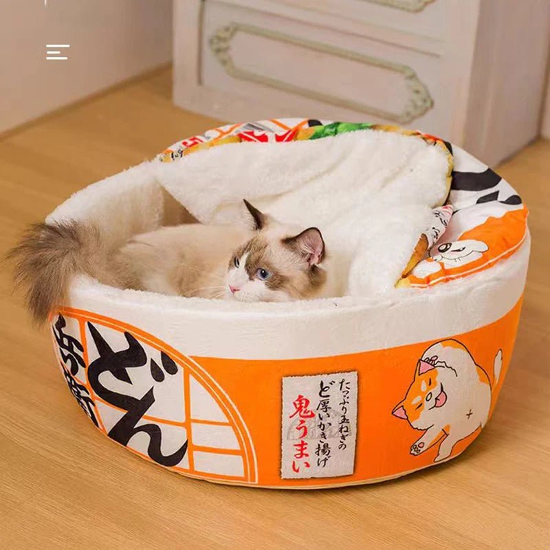 Pet Dog Cat House Kennel Super Large Instant Noodle Warm Dog Cat Nest Beds Cushion Udon Cup Noodle Pet Bed Cozy Nest - Lily.sg Global Shopping