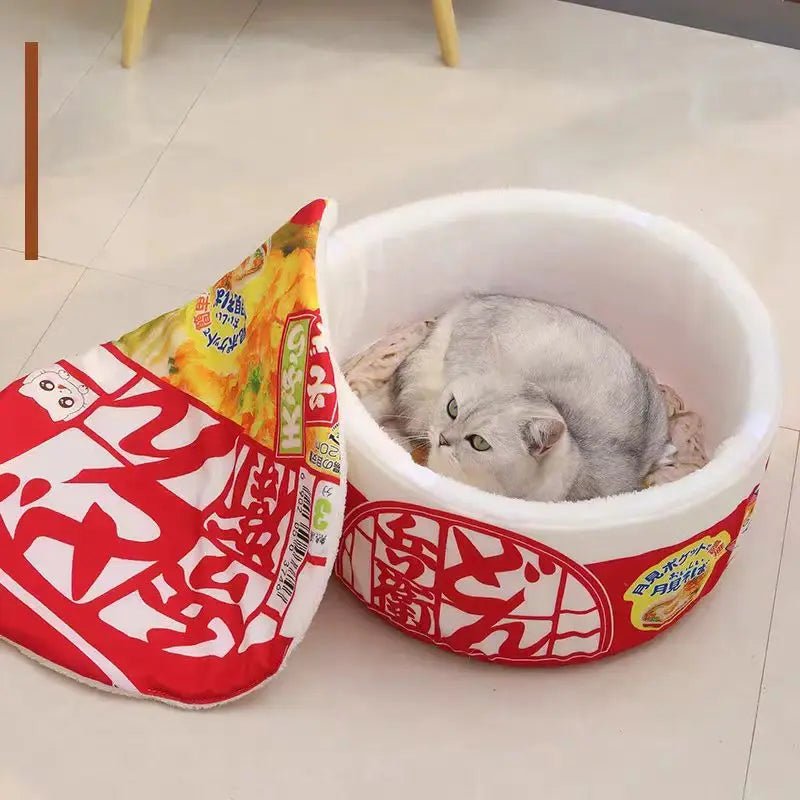 Pet Dog Cat House Kennel Super Large Instant Noodle Warm Dog Cat Nest Beds Cushion Udon Cup Noodle Pet Bed Cozy Nest - Lily.sg Global Shopping