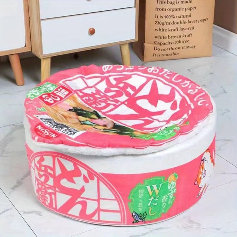 Pet Dog Cat House Kennel Super Large Instant Noodle Warm Dog Cat Nest Beds Cushion Udon Cup Noodle Pet Bed Cozy Nest - Lily.sg Global Shopping