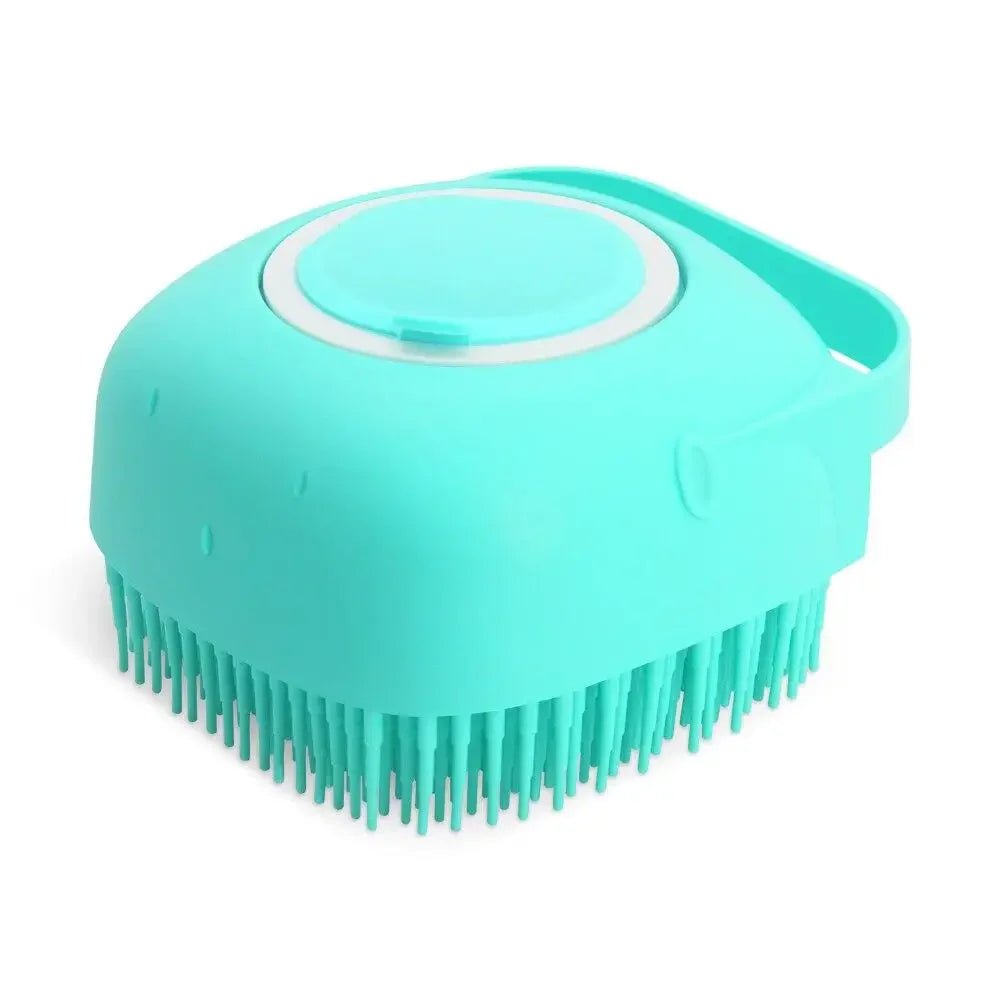 Pet Dog Shampoo Brush 2.7oz 80ml Cat Massage Comb Grooming Scrubber for Bathing Short Hair Soft Silicone Rubber - Lily.sg Global Shopping