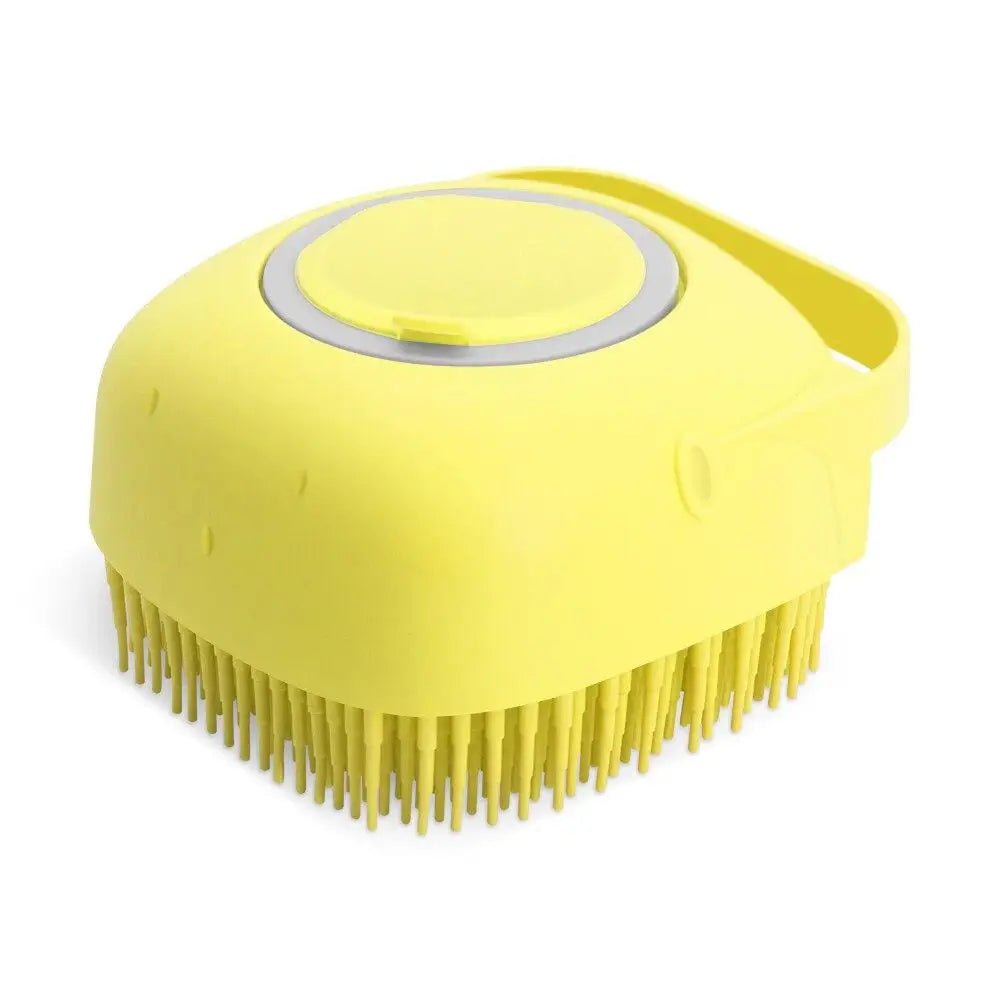 Pet Dog Shampoo Brush 2.7oz 80ml Cat Massage Comb Grooming Scrubber for Bathing Short Hair Soft Silicone Rubber - Lily.sg Global Shopping