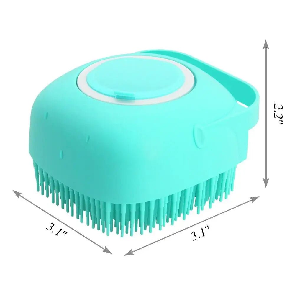Pet Dog Shampoo Brush 2.7oz 80ml Cat Massage Comb Grooming Scrubber for Bathing Short Hair Soft Silicone Rubber - Lily.sg Global Shopping