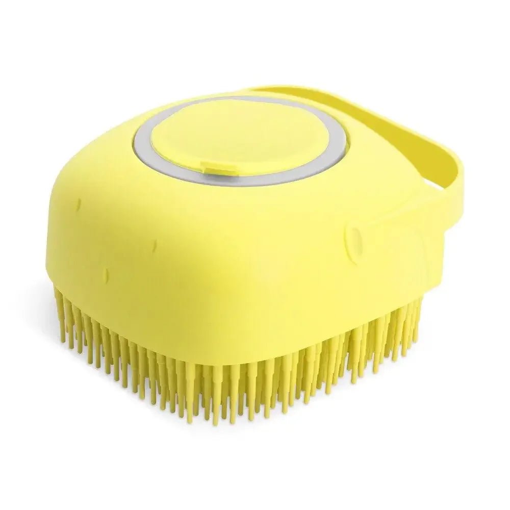 Pet Dog Shampoo Brush 2.7oz 80ml Cat Massage Comb Grooming Scrubber for Bathing Short Hair Soft Silicone Rubber - Lily.sg Global Shopping