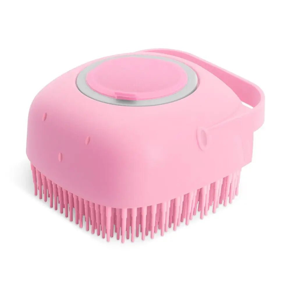 Pet Dog Shampoo Brush 2.7oz 80ml Cat Massage Comb Grooming Scrubber for Bathing Short Hair Soft Silicone Rubber - Lily.sg Global Shopping