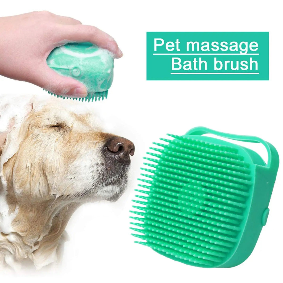 Pet Dog Shampoo Brush 2.7oz 80ml Cat Massage Comb Grooming Scrubber for Bathing Short Hair Soft Silicone Rubber - Lily.sg Global Shopping