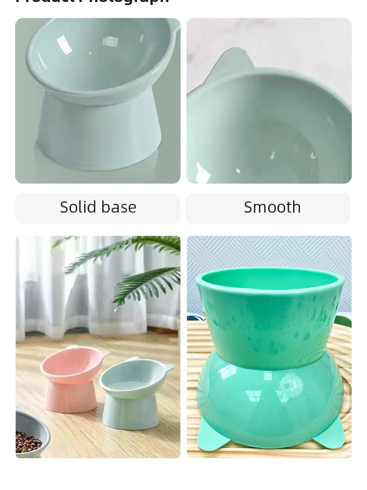 Pet Food Bowl Tilt High Bottom Neck Protector Antichoking Dog and Cat Water Bowl Antidumping Dog Feeding Supplies - Lily.sg Global Shopping