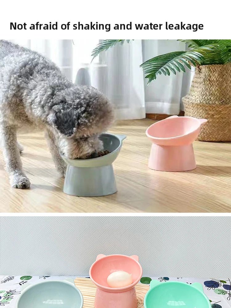 Pet Food Bowl Tilt High Bottom Neck Protector Antichoking Dog and Cat Water Bowl Antidumping Dog Feeding Supplies - Lily.sg Global Shopping
