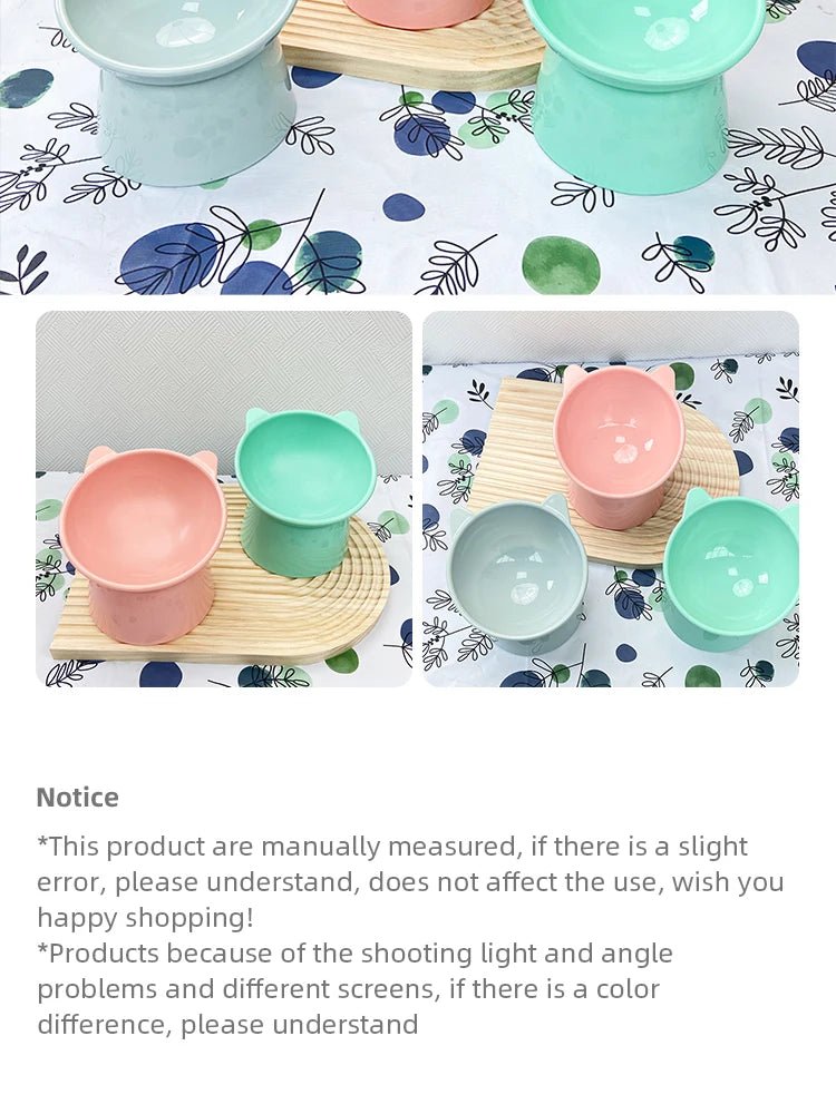 Pet Food Bowl Tilt High Bottom Neck Protector Antichoking Dog and Cat Water Bowl Antidumping Dog Feeding Supplies - Lily.sg Global Shopping