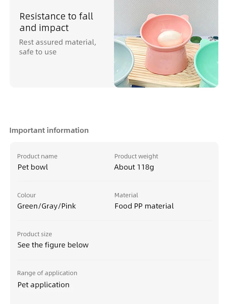 Pet Food Bowl Tilt High Bottom Neck Protector Antichoking Dog and Cat Water Bowl Antidumping Dog Feeding Supplies - Lily.sg Global Shopping