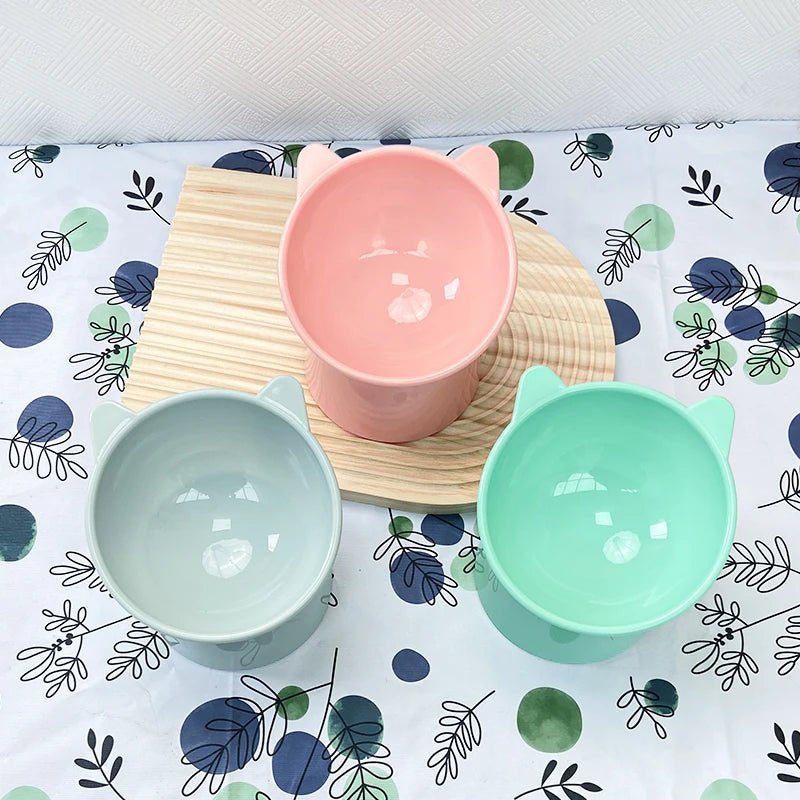 Pet Food Bowl Tilt High Bottom Neck Protector Antichoking Dog and Cat Water Bowl Antidumping Dog Feeding Supplies - Lily.sg Global Shopping
