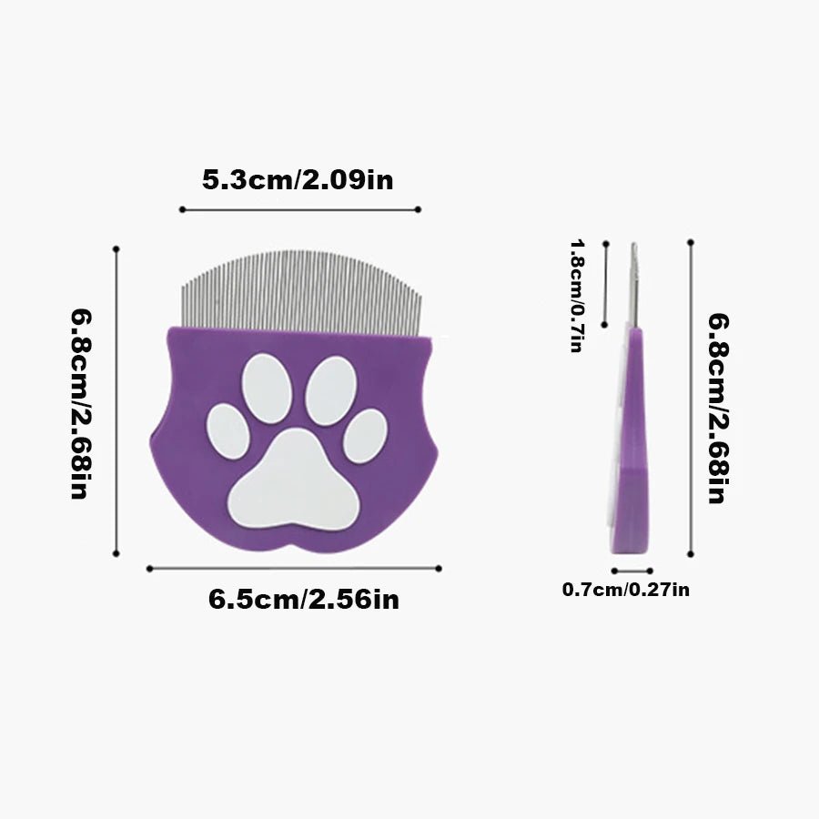 Pet Grooming Comb - Flea Comb for Cats & Dogs, Curved Design for Face & Body, Mini Detangling Brush for Pets - Lily.sg Global Shopping