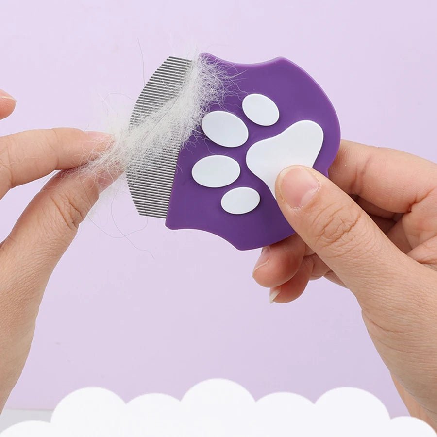 Pet Grooming Comb - Flea Comb for Cats & Dogs, Curved Design for Face & Body, Mini Detangling Brush for Pets - Lily.sg Global Shopping