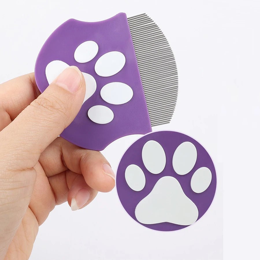 Pet Grooming Comb - Flea Comb for Cats & Dogs, Curved Design for Face & Body, Mini Detangling Brush for Pets - Lily.sg Global Shopping
