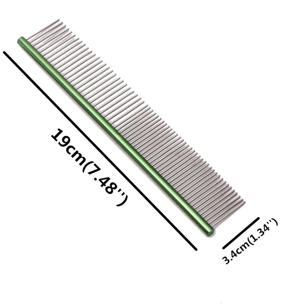 Pet Grooming Combs Aluminum Alloy Brush For Dogs Boundary Knot Massage Tools Professional Salon Cat Hair Cleaning Crescent Combs - Lily.sg Global Shopping