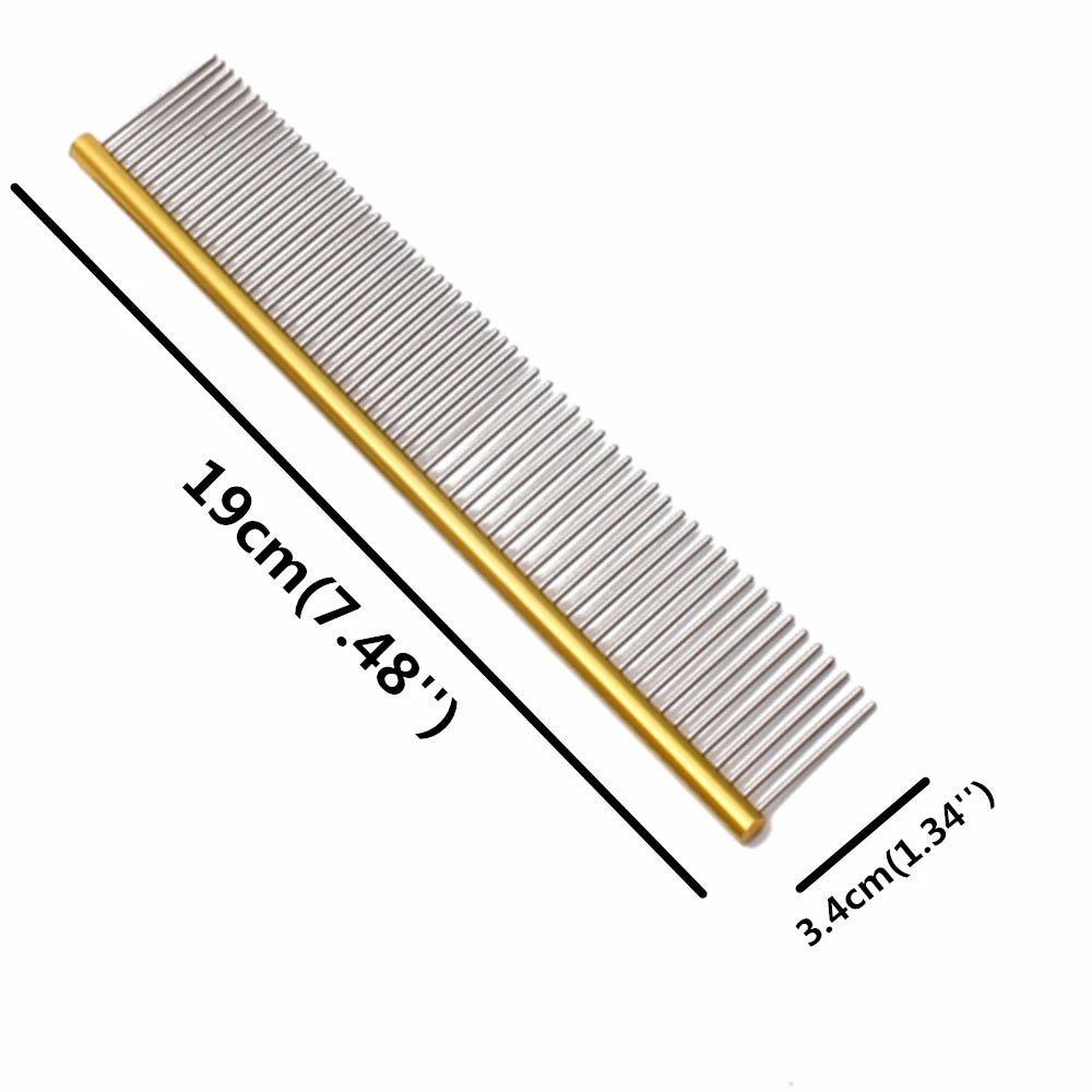 Pet Grooming Combs Aluminum Alloy Brush For Dogs Boundary Knot Massage Tools Professional Salon Cat Hair Cleaning Crescent Combs - Lily.sg Global Shopping