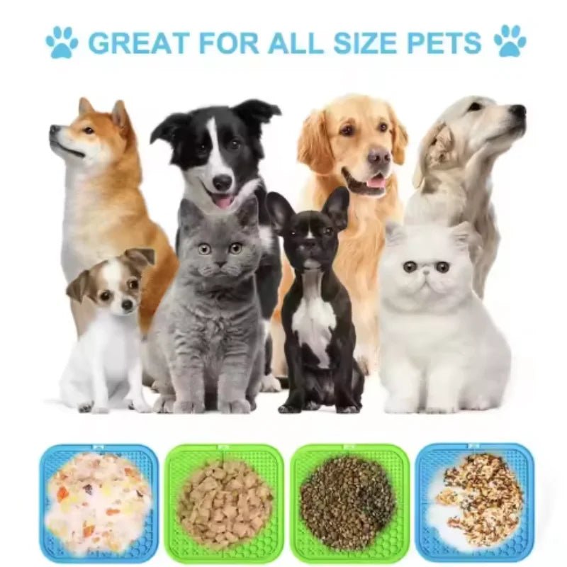 Pet Lick Silicone Mat Dogs Pet Slow Food Plate for Dog Bathing Distraction Silicone Dog Sucker Food Training Dog Feeder Supplies - Lily.sg Global Shopping