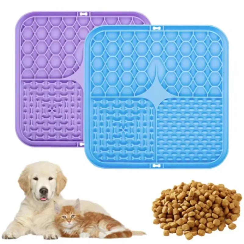 Pet Lick Silicone Mat Dogs Pet Slow Food Plate for Dog Bathing Distraction Silicone Dog Sucker Food Training Dog Feeder Supplies - Lily.sg Global Shopping