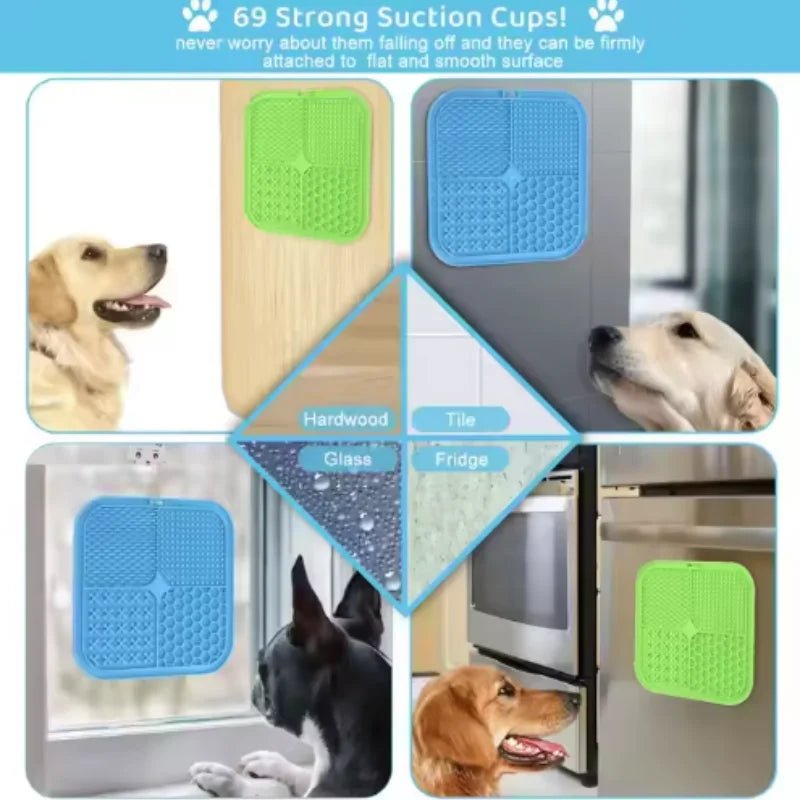 Pet Lick Silicone Mat Dogs Pet Slow Food Plate for Dog Bathing Distraction Silicone Dog Sucker Food Training Dog Feeder Supplies - Lily.sg Global Shopping