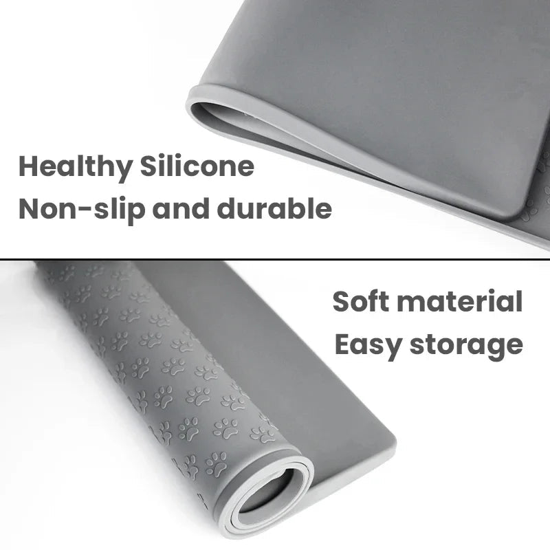 Pet Placemat Cat Dog Drinking Feeding Placemat Feeder Mats Cat Feed Mat Dog Food bowl Mat Silicone Waterproof Pet Bowl Pad - Lily.sg Global Shopping