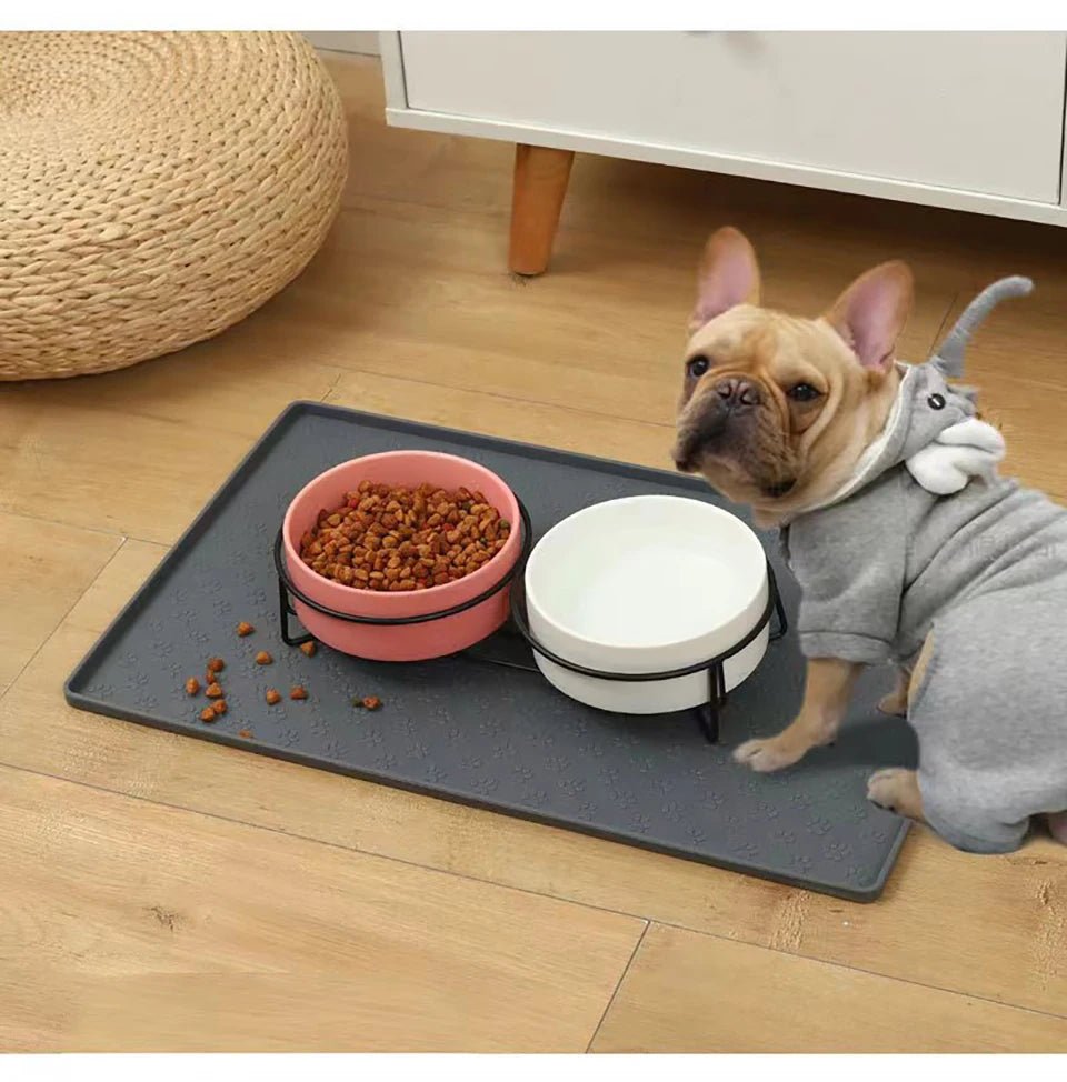 Pet Placemat Cat Dog Drinking Feeding Placemat Feeder Mats Cat Feed Mat Dog Food bowl Mat Silicone Waterproof Pet Bowl Pad - Lily.sg Global Shopping