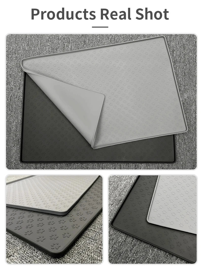Pet Placemat Cat Dog Drinking Feeding Placemat Feeder Mats Cat Feed Mat Dog Food bowl Mat Silicone Waterproof Pet Bowl Pad - Lily.sg Global Shopping