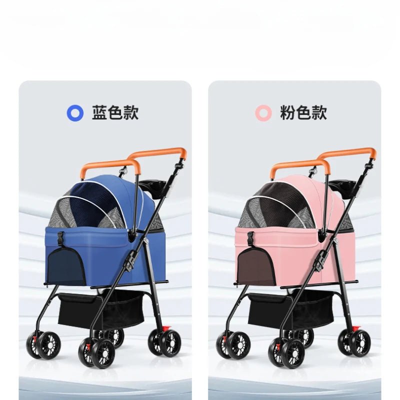 Pet Stroller Dog Cat Large and Small Dog Out Pet Cart Outdoor Travel Lightweight Foldable Cat Supplies - Lily.sg Global Shopping