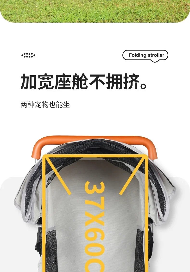 Pet Stroller Dog Cat Large and Small Dog Out Pet Cart Outdoor Travel Lightweight Foldable Cat Supplies - Lily.sg Global Shopping