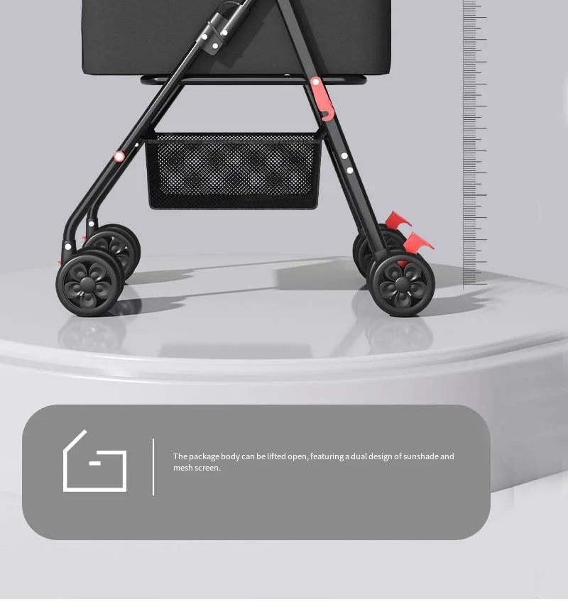 Pet Stroller with A Load - bearing Capacity of 20kg Cat Dog Stroller Small Lightweight Foldable Teddy Bear Outdoor Cart Detachable - Lily.sg Global Shopping