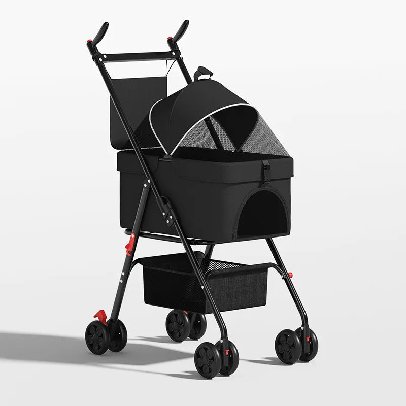 Pet Stroller with A Load - bearing Capacity of 20kg Cat Dog Stroller Small Lightweight Foldable Teddy Bear Outdoor Cart Detachable - Lily.sg Global Shopping