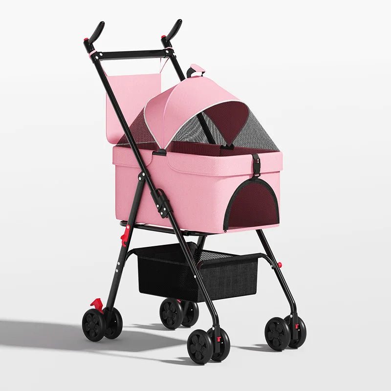 Pet Stroller with A Load - bearing Capacity of 20kg Cat Dog Stroller Small Lightweight Foldable Teddy Bear Outdoor Cart Detachable - Lily.sg Global Shopping