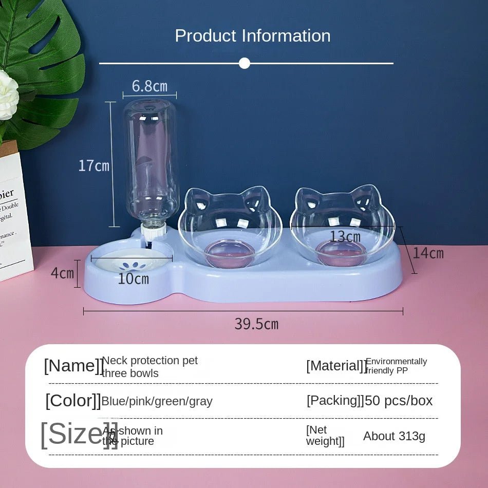 Pet SuppliesElevated Bowls for Cats and DogsDurable Double Cat and Dog Bowl FeedersElevated Cat Feeding and Drinking Supplies - Lily.sg Global Shopping