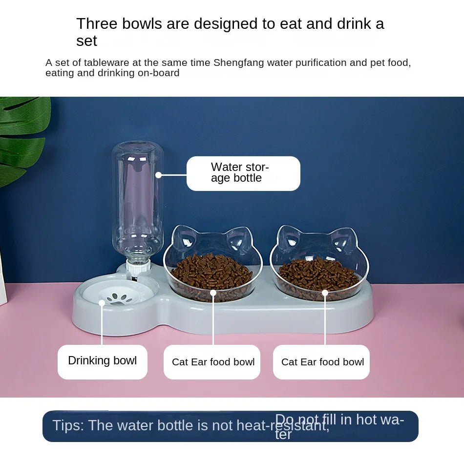 Pet SuppliesElevated Bowls for Cats and DogsDurable Double Cat and Dog Bowl FeedersElevated Cat Feeding and Drinking Supplies - Lily.sg Global Shopping