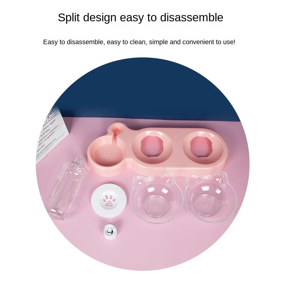 Pet SuppliesElevated Bowls for Cats and DogsDurable Double Cat and Dog Bowl FeedersElevated Cat Feeding and Drinking Supplies - Lily.sg Global Shopping