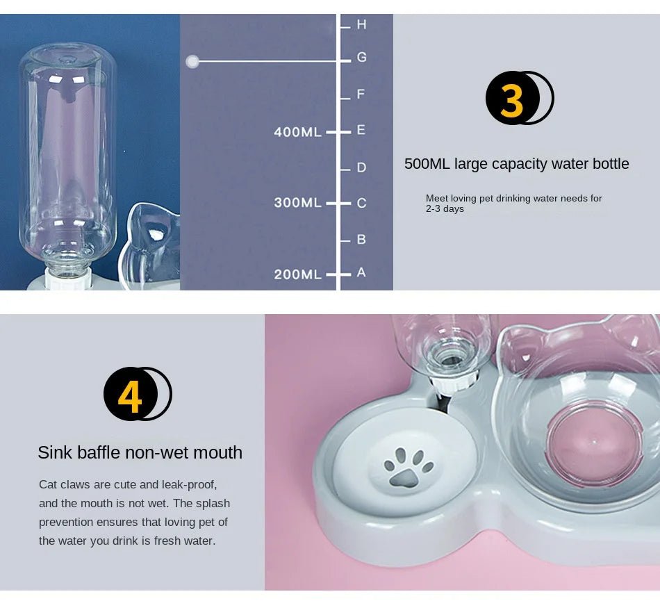 Pet SuppliesElevated Bowls for Cats and DogsDurable Double Cat and Dog Bowl FeedersElevated Cat Feeding and Drinking Supplies - Lily.sg Global Shopping