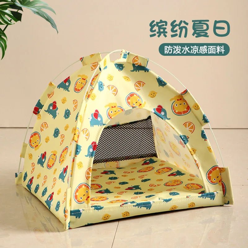 Pet Tent Bed Removable Cat Sofa Basket Canvas Semi - enclosed Cat House Dog Cave Hut Cat Sleeping Bed for Room Decor Pet Supplies - Lily.sg Global Shopping