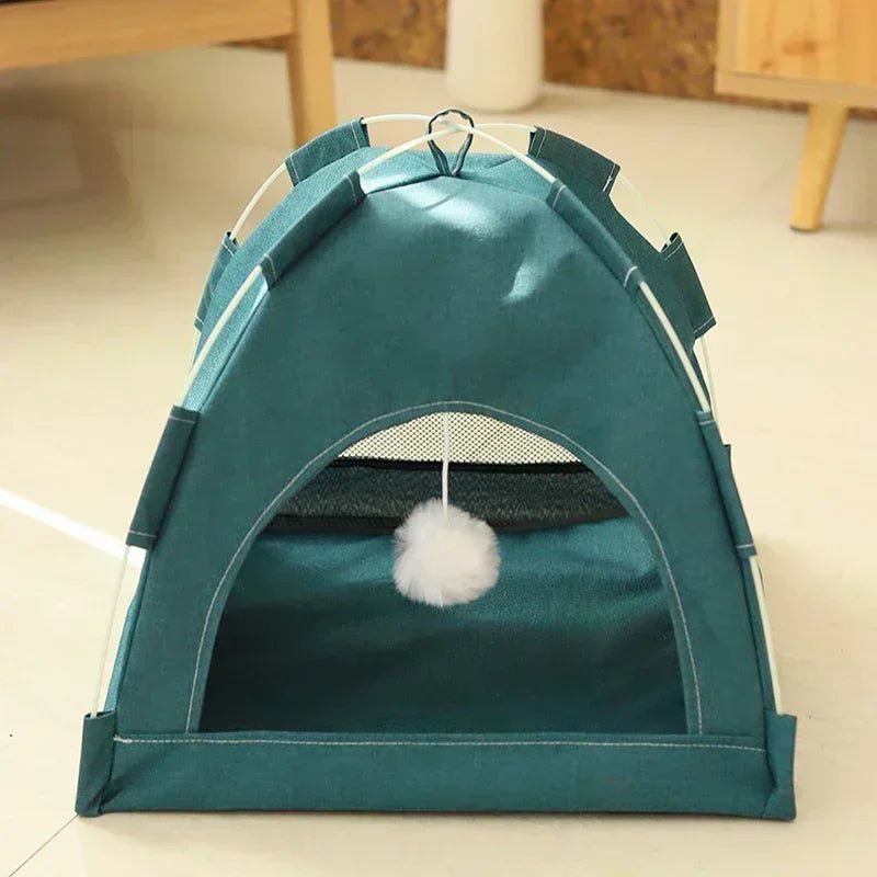 Pet Tent Bed Removable Cat Sofa Basket Canvas Semi - enclosed Cat House Dog Cave Hut Cat Sleeping Bed for Room Decor Pet Supplies - Lily.sg Global Shopping