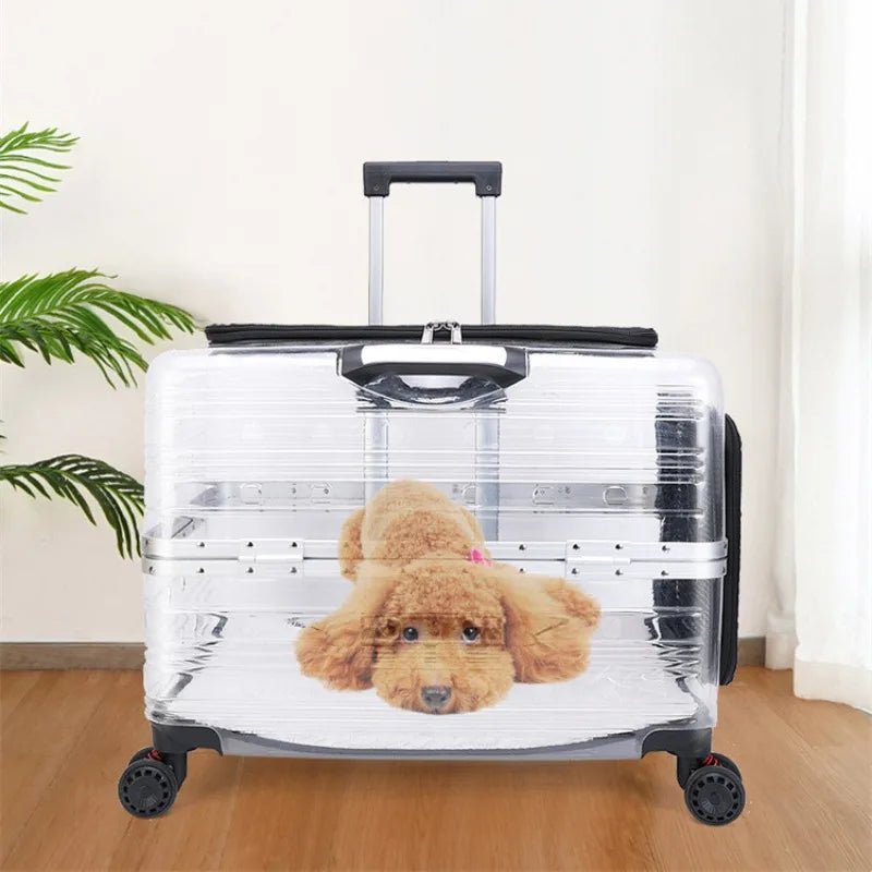 Pet Trolley Bag Case Carrier for Cats Expands Transparent Puppy Move Bag Travel with Wheels Pet Items Portable Cat Holder Basket - Lily.sg Global Shopping