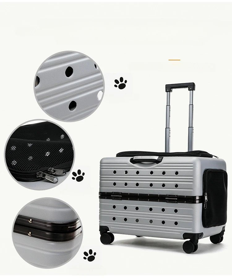 Pet Trolley Bag Case Carrier for Cats Expands Transparent Puppy Move Bag Travel with Wheels Pet Items Portable Cat Holder Basket - Lily.sg Global Shopping